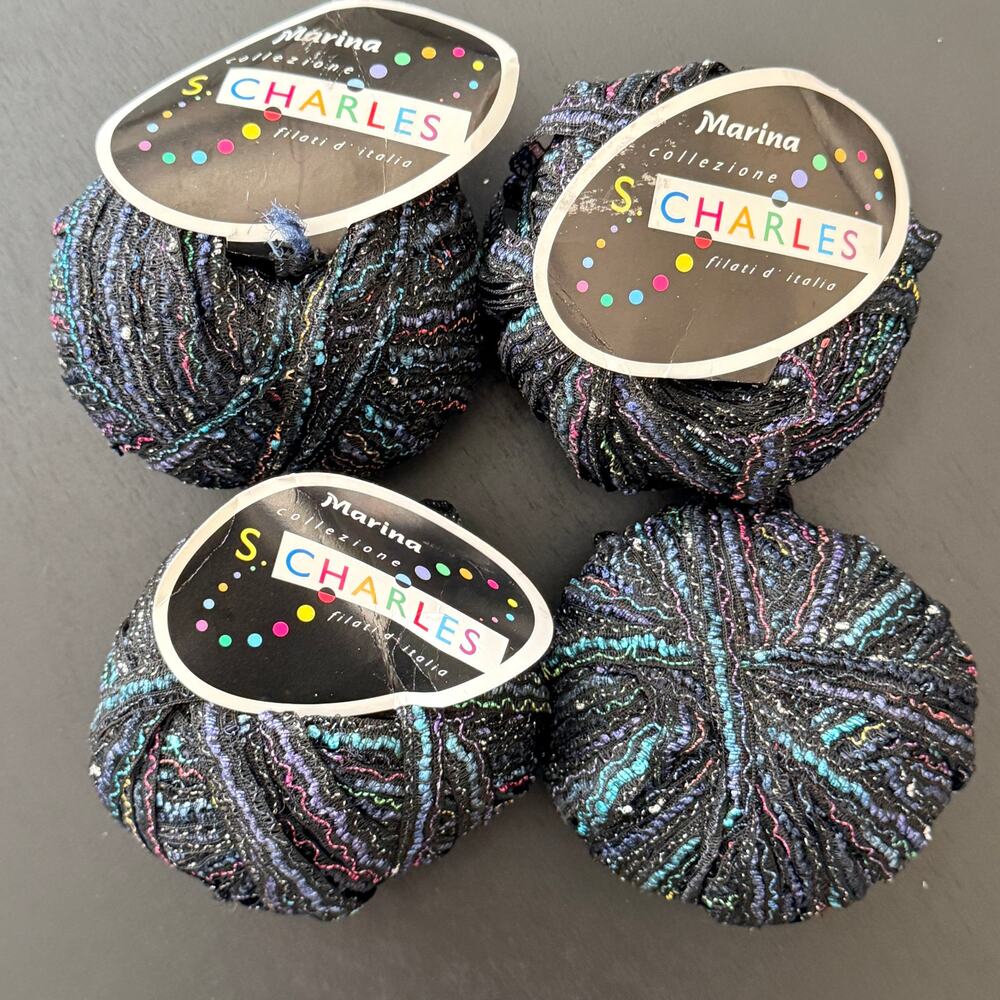 Stacy Charles Marina Yarn Shade 3 Lot 3458 Lot of 4 Novelty Metallic